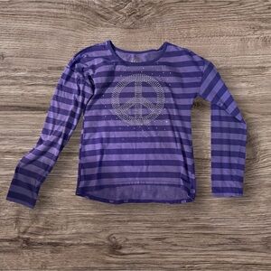 SO Kids Long Sleeve Shirt in Purple Stripes size 10/12
